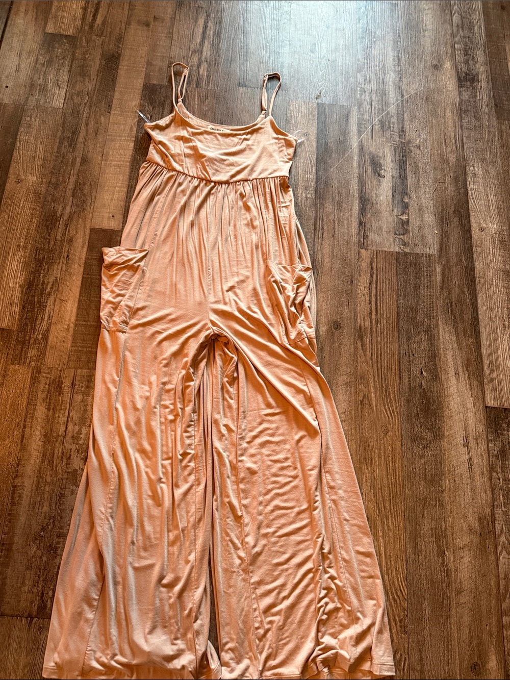 Charlotte Avery Peach Tank jumpsuit with Soft Draping